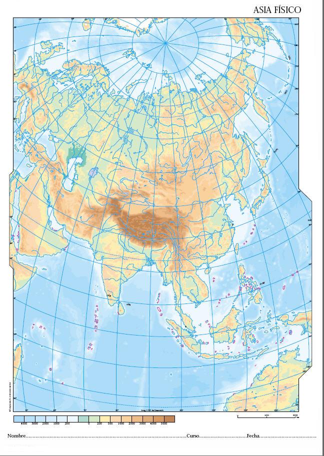 Mapa fisicode asia